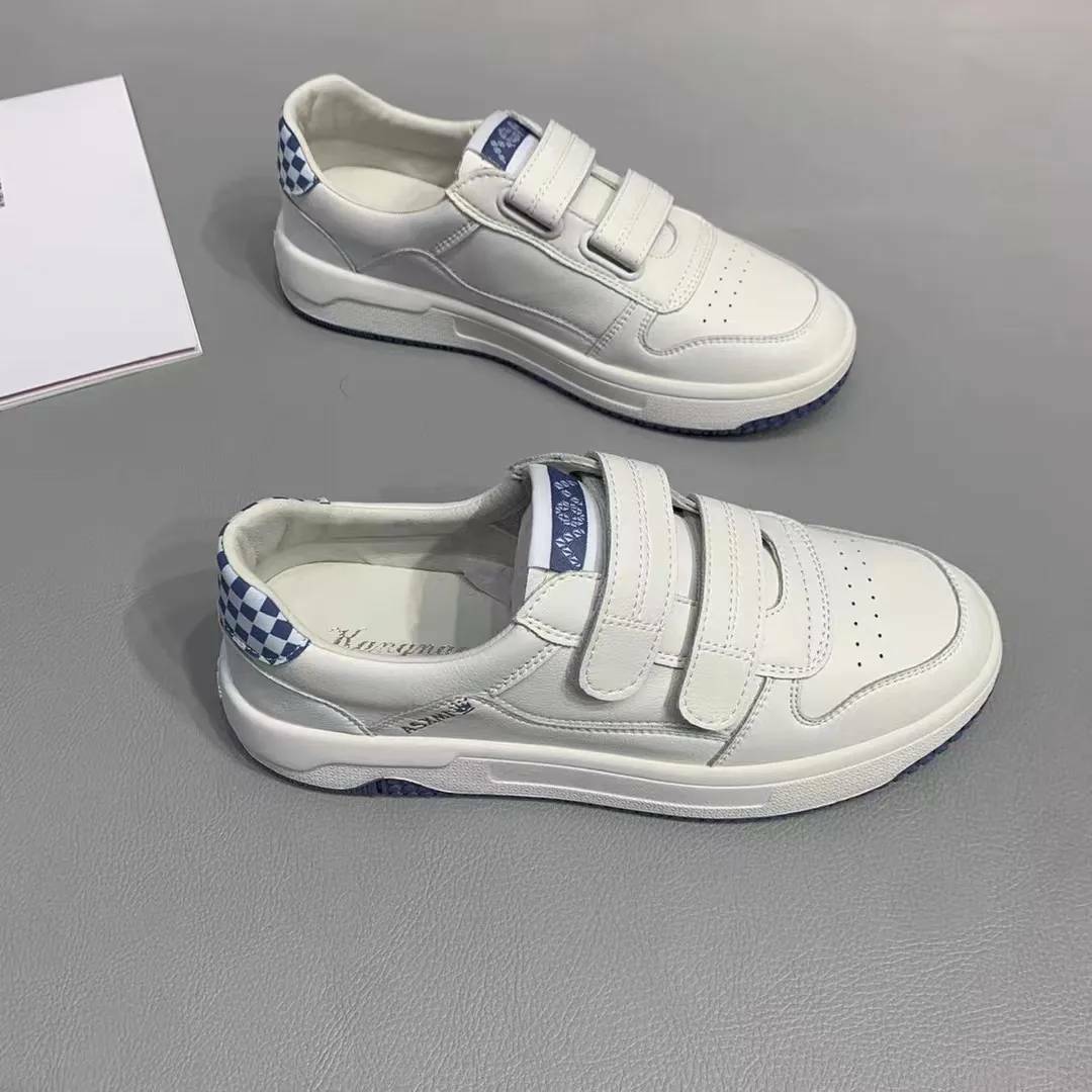 小白藍牛皮休閒鞋