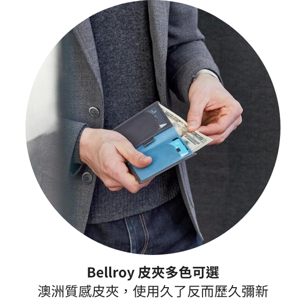 Bellroy | Note Sleeve 直式真皮短夾 碳灰 RFID