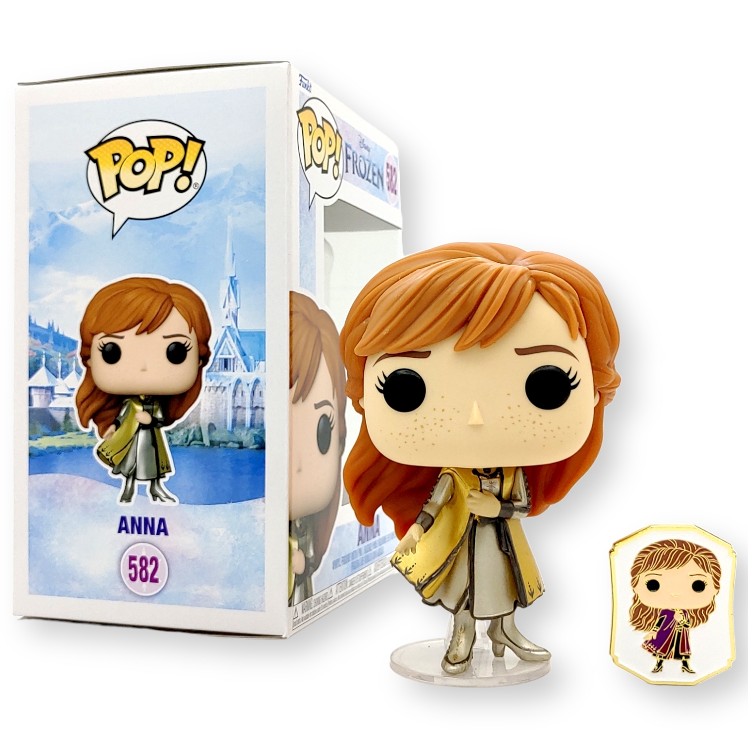FUNKO POP終極公主<魔雪奇緣>安娜公主(金鑽版連襟章)-No.582