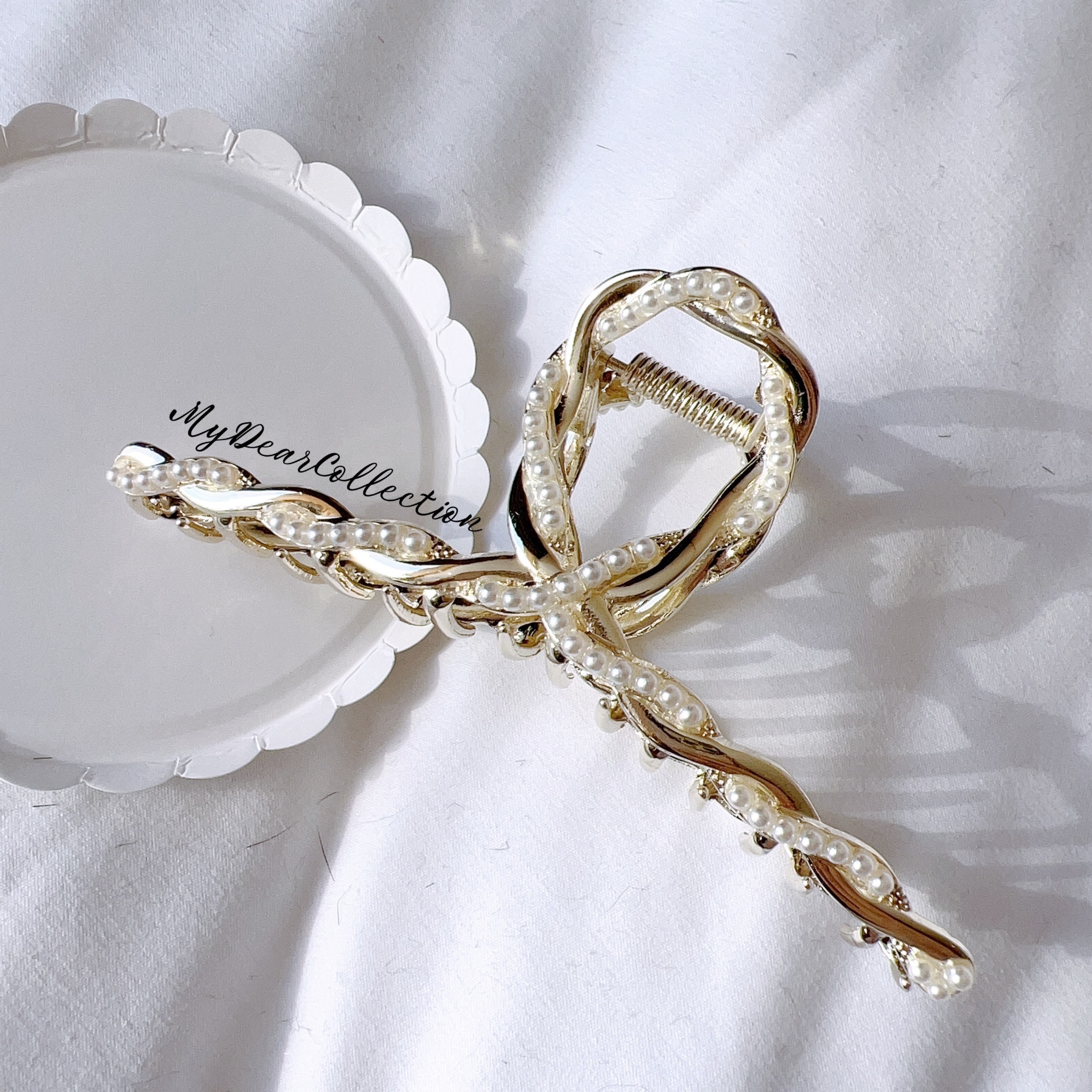 現 貨 | 韓國氣質 珍珠扭扭鯊魚夾 2070