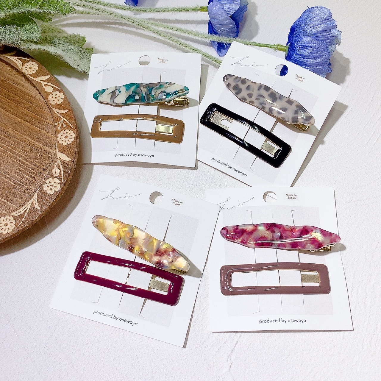 [日本制] 波浪大理紋髮夾set
