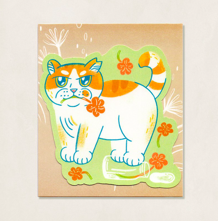 福吉偷花賊 貓咪防水大貼紙｜皮康