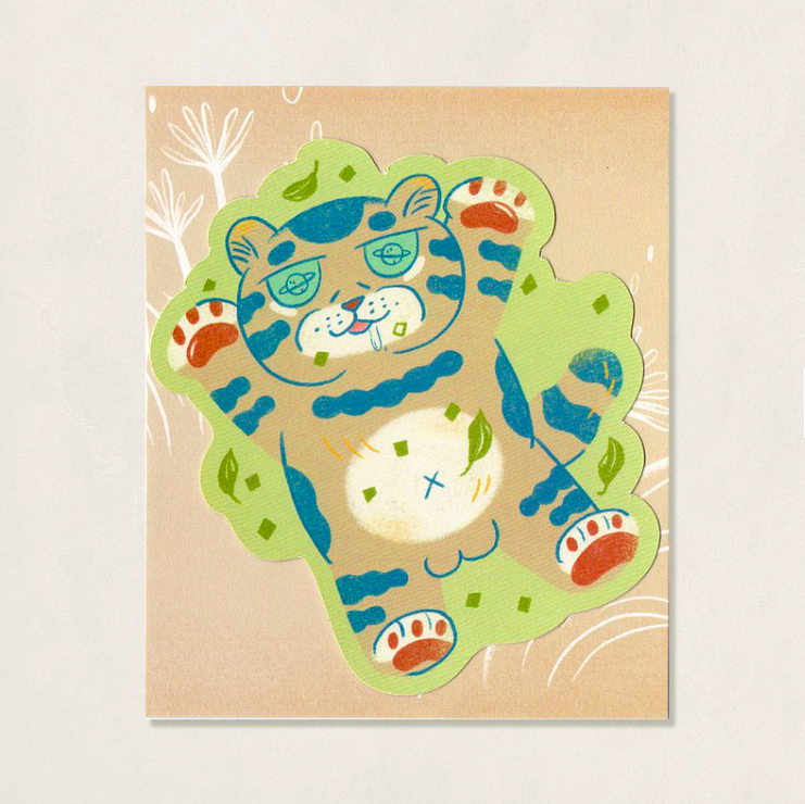 達吉嗑貓草 貓咪防水大貼紙｜皮康