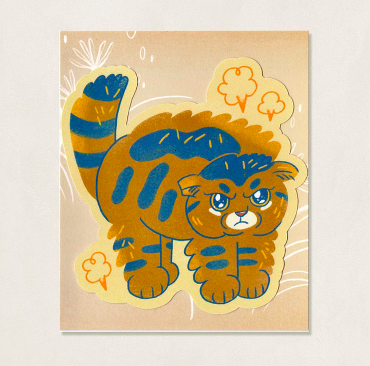 拍拍生氣 貓咪防水大貼紙｜皮康