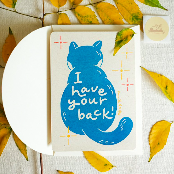 I have your back. 貓咪祝福卡｜皮康