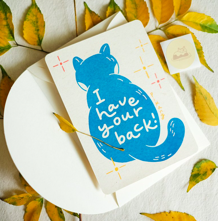 I have your back. 貓咪祝福卡｜皮康