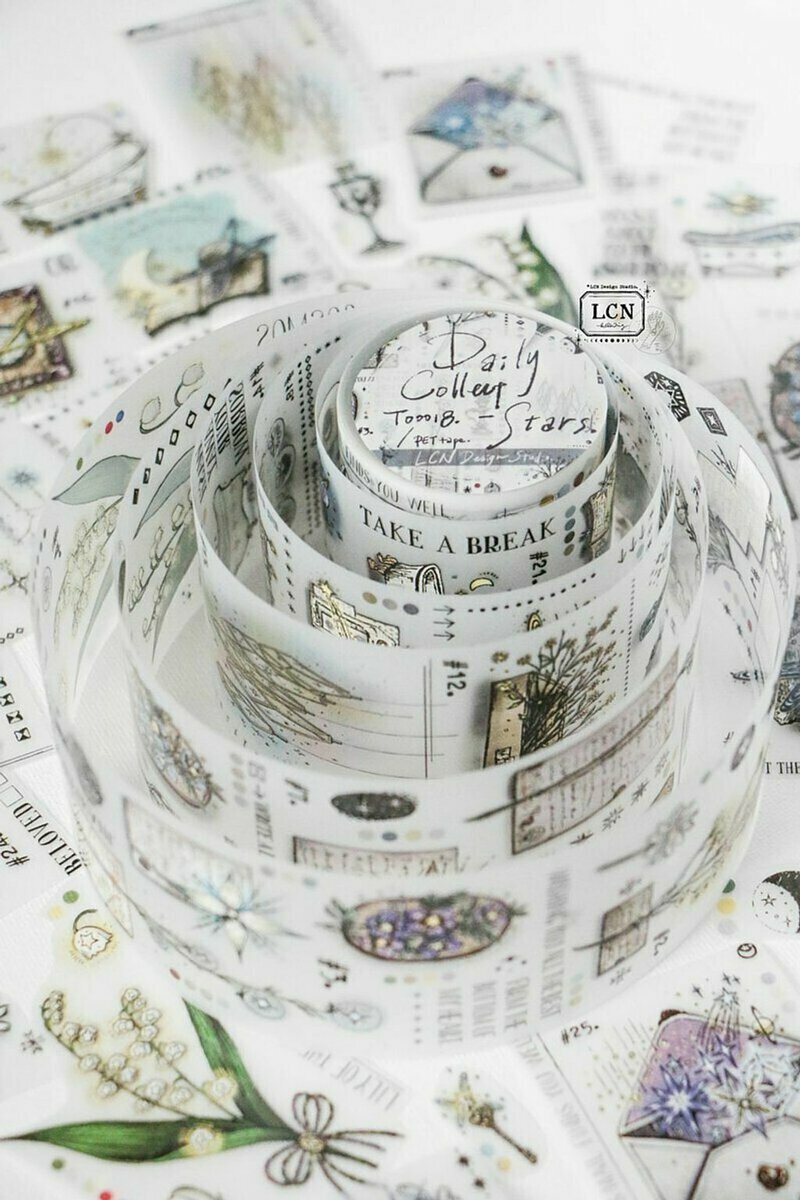 星星日常 PET膠帶 UV印刷霧面｜吉LCN