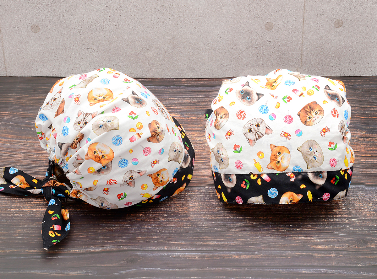 販售原尺寸【紙型】(貓的進擊頭巾帽夾)