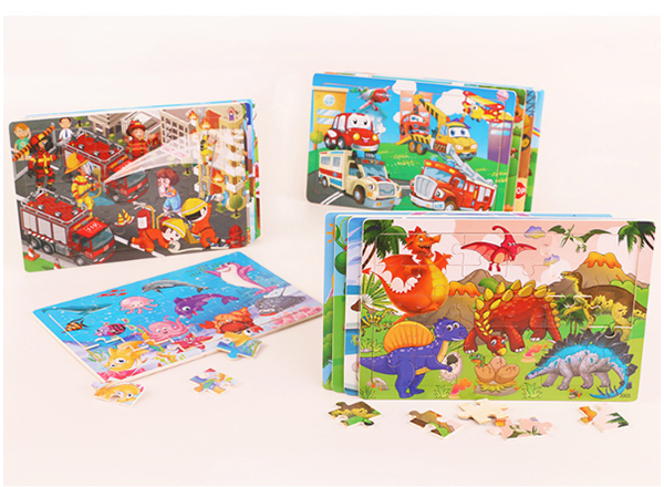 30片木質拼圖動物恐龍拼版  JT145