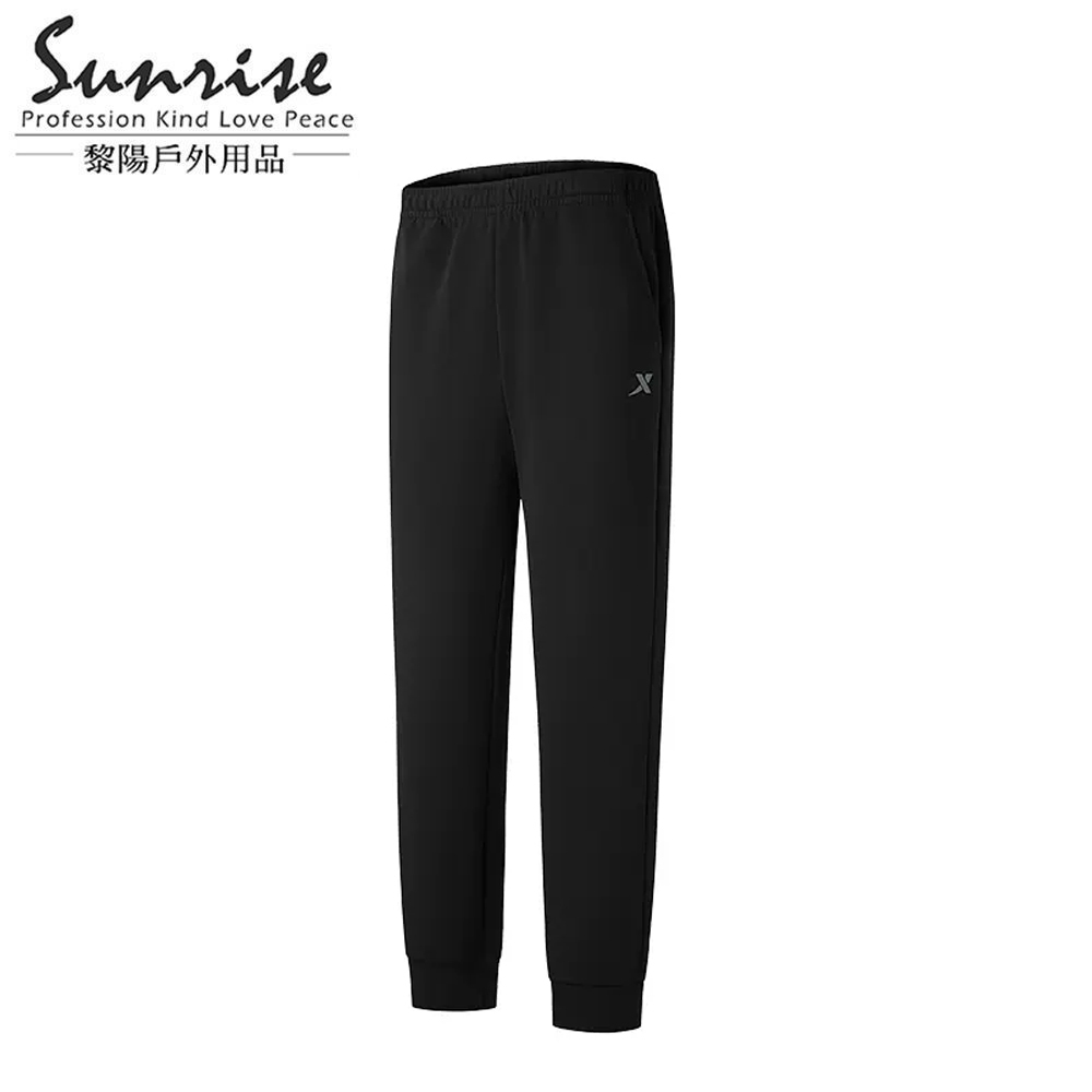 內刷毛運動休閒長褲 中性款 (黑) 保暖/彈性/排汗透氣/登山休閒 23PUA1115