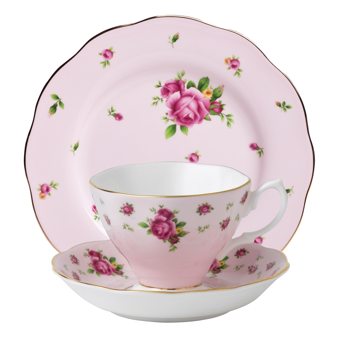 Royal Albert New Country Roses Pink Vintage 3-Piece Tea Set