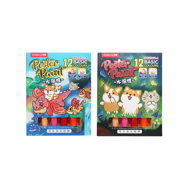 【PENROTE筆樂】柴語錄 12色可水洗水粉棒