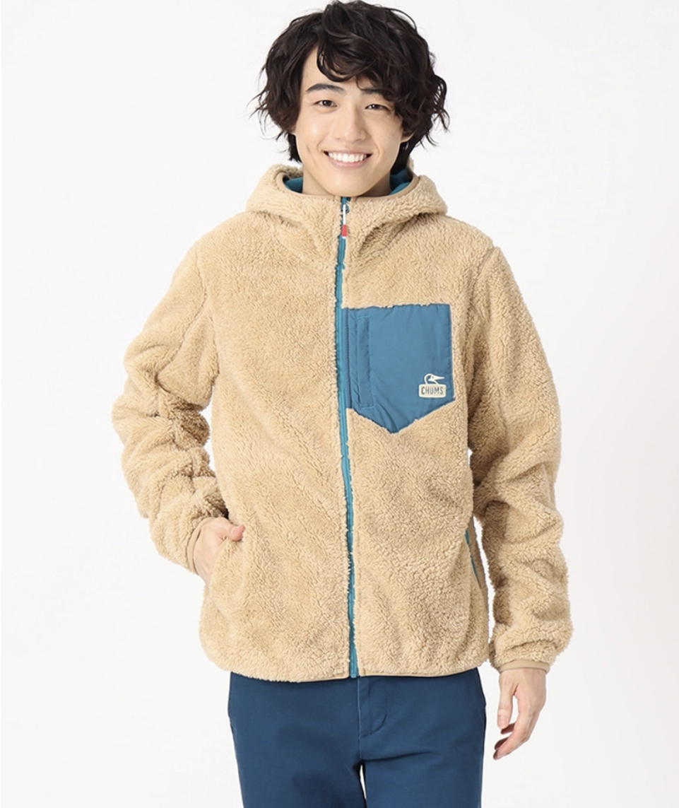 CHUMS男 刷毛連帽外套 米色CH041279B001 Dec lu
