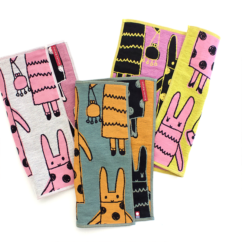 多用途今治長方紗巾 巴黎兔兔｜Atsuko Matano