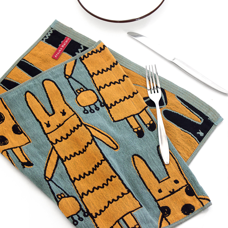 多用途今治長方紗巾 巴黎兔兔｜Atsuko Matano