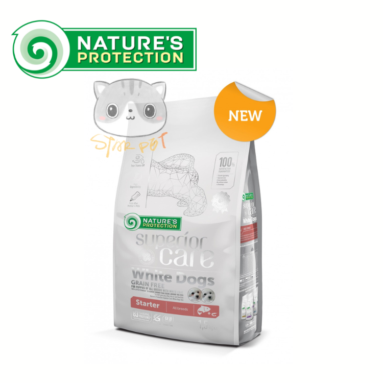 Nature's Protection White dogs - Grain Free Salmon Starter (all breeds) 1.5kg