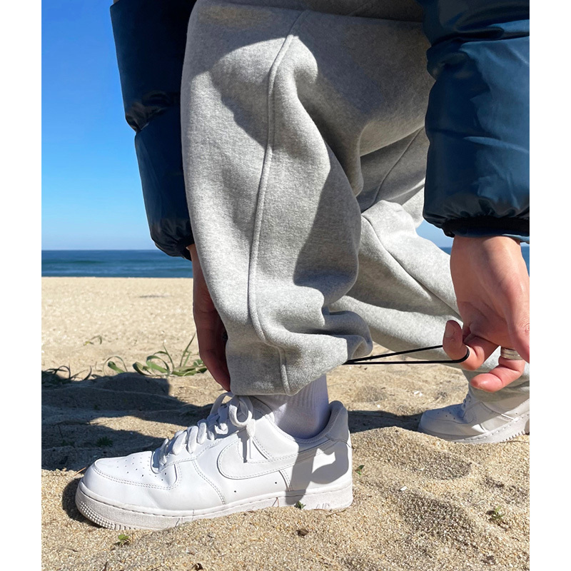 加厚抽繩褲口休閒褲 / 灰XL / 不提供退換貨