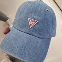 [S] GUESS UNISEX MINI TRIANGLE LOGO BALL CAP,LIGHT BLUE, MM1A1000-LBL (SGU280)