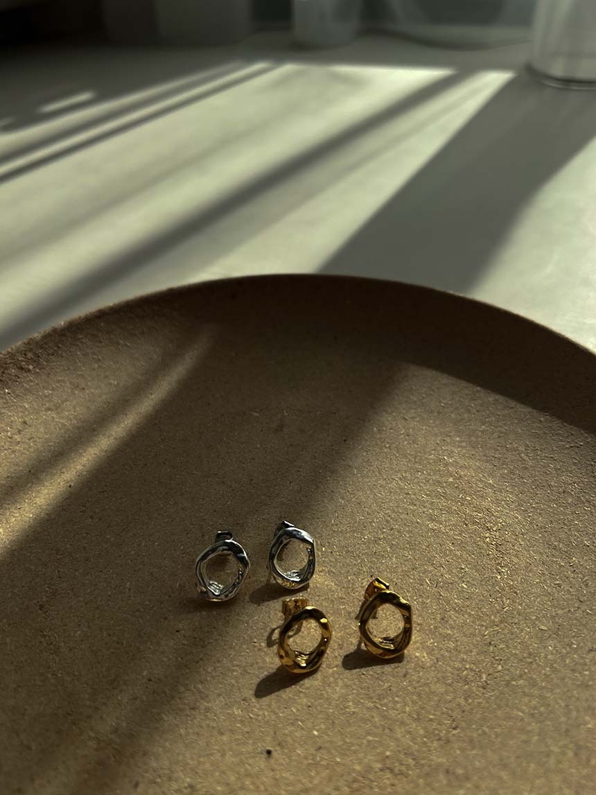 水波不規則耳環*2色