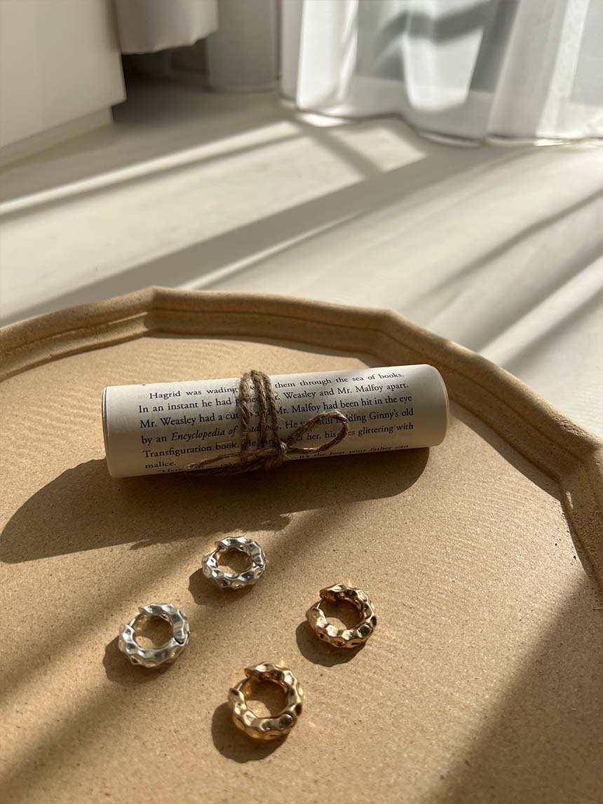 圈圈皺皺耳環*2色