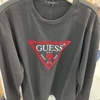 [S] GUESS UNI ORIGINAL TRIANGLE CP SINGLE LONG SLEEVE TEE,BLACK, MM3K9451-BLK (SGU286)