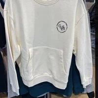 [S] GUESS UNI SEMI-OVERFIT SWEATSHIRT,CREAM, MM3K9442-CRM [FINAL SALE] (SGU289)