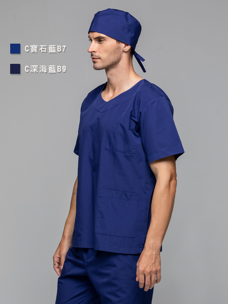 【 C7091-B7 】男刷手上衣-C經典布-寶石藍