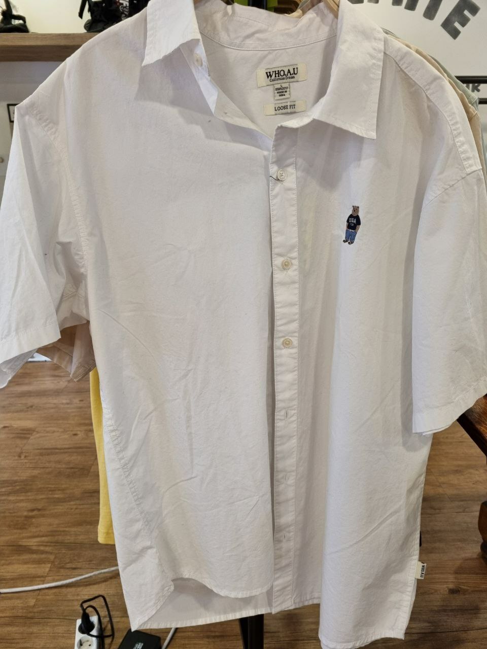 [S] WHO.A.U STEVE SHIRT SHORT SLEEVE,IVORY, WHYWBB709U-IVORY (SWAU65)