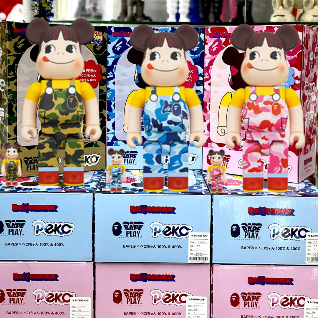 Set of 3 100+400% Be@rbrick BAPE(R) ペコちゃん100％ & 400％ (