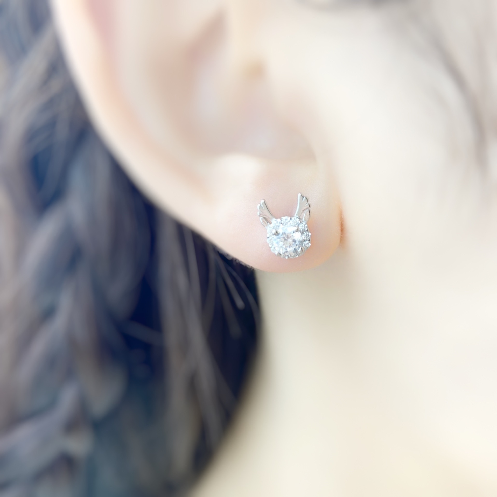 | 999 Silver・White Gold・Rose Gold | Adorable Deer Earrings（Silver / Rose Gold） | EA0606 |