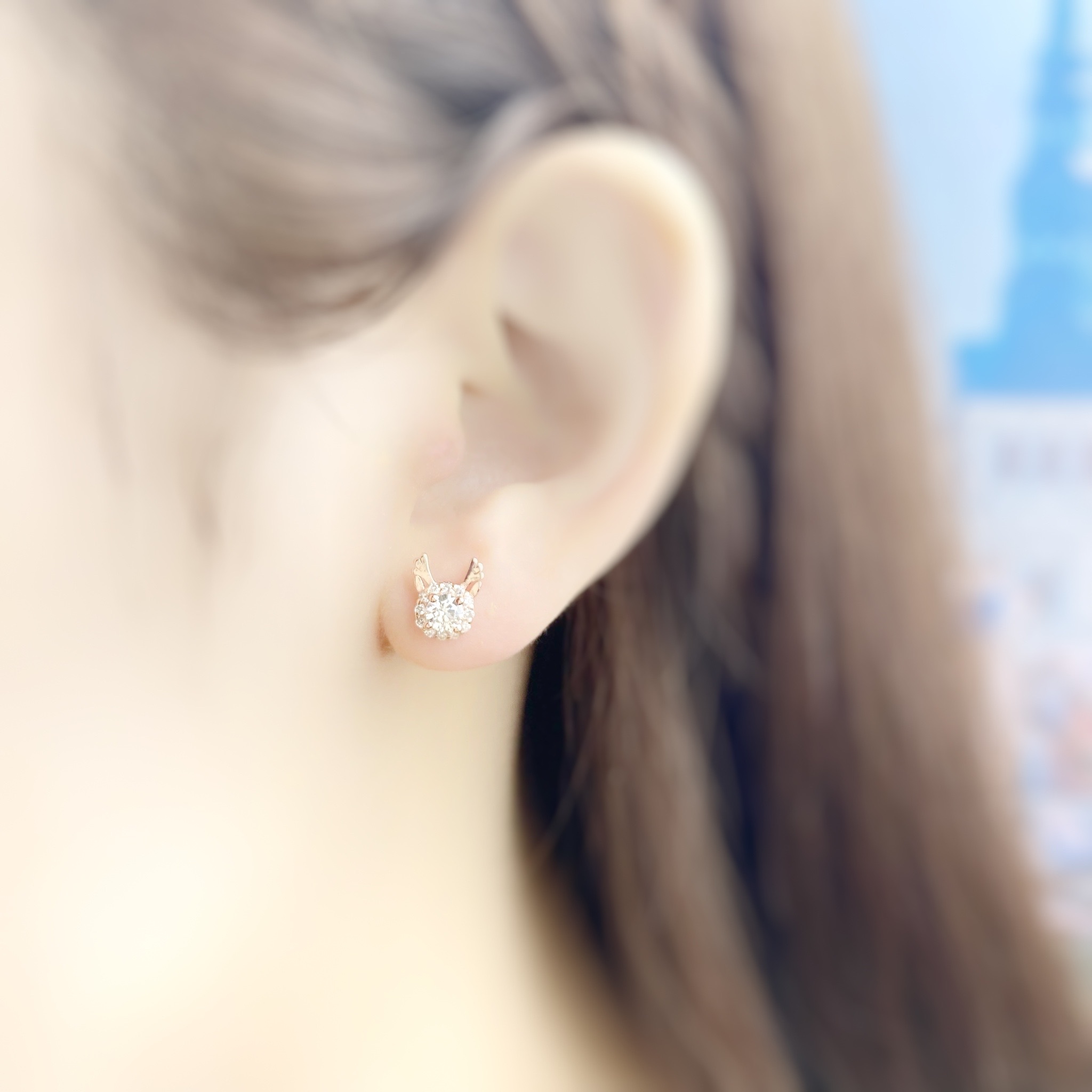 | 999 Silver・White Gold・Rose Gold | Adorable Deer Earrings（Silver / Rose Gold） | EA0606 |