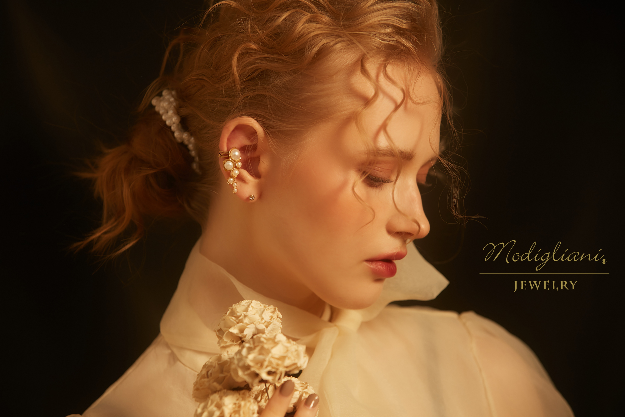 黃銅飾品,黃銅,氣質,耳骨夾,天然珍珠,造型耳骨夾