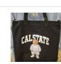 [S] WHO.A.U CALSTATE BEAR LOGO TOTE BAG,BLACK, WHBGC4731A1999900 (SWAU95)
