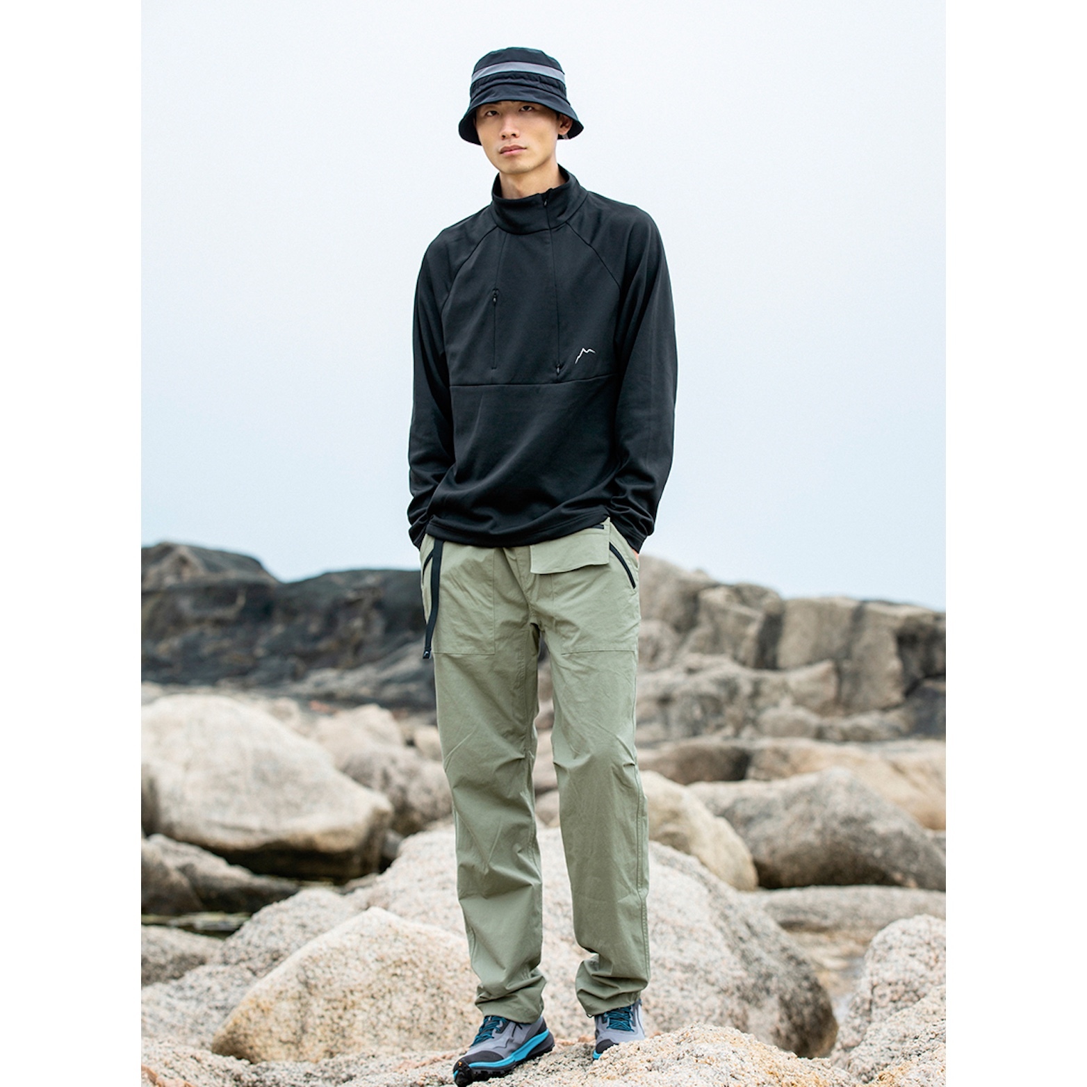 CAYL Karuishi halfzip 排汗半開襟長袖底層Black/黑色