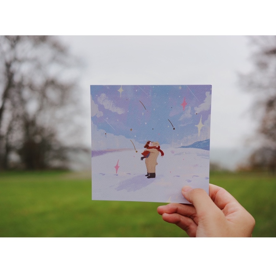 給你暖抱抱 咻咻熊 與你一起系列 小燙金明信片