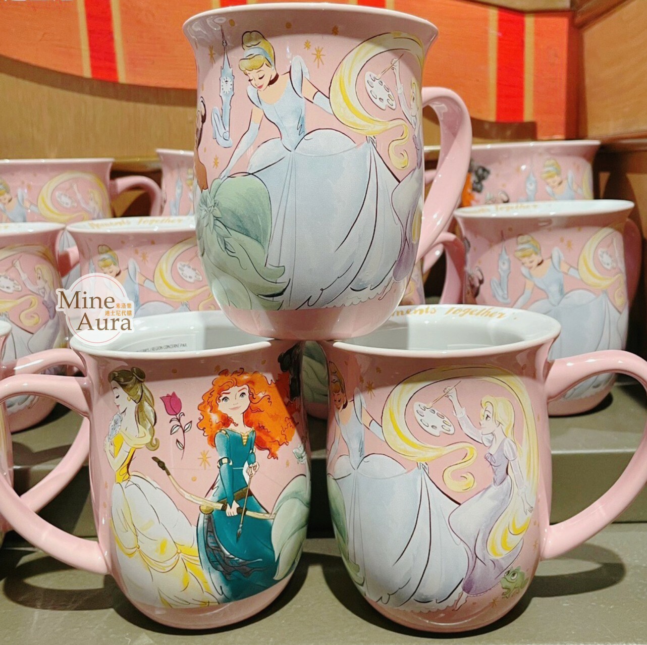 公主系列 Princess Line 公主集合 粉色 馬克杯 水杯 -上海迪士尼樂園