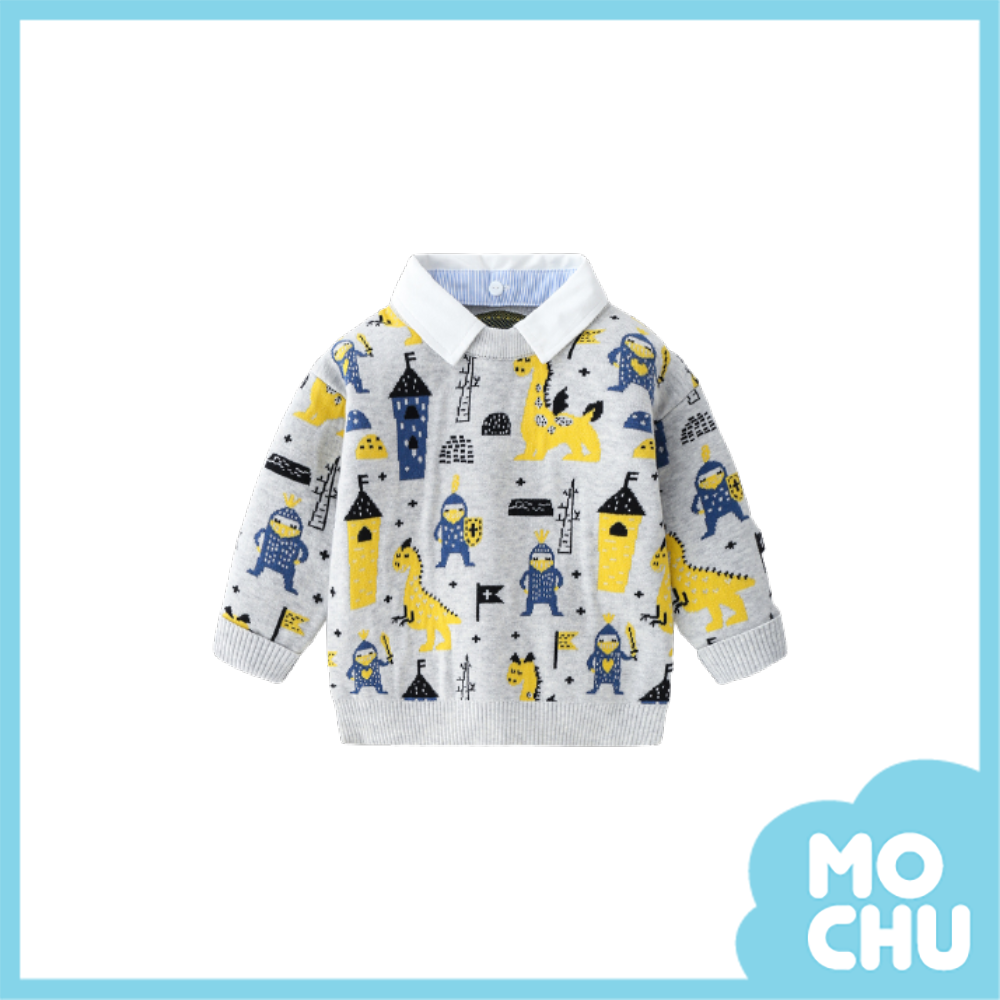 噴火龍城堡假兩件針織衫