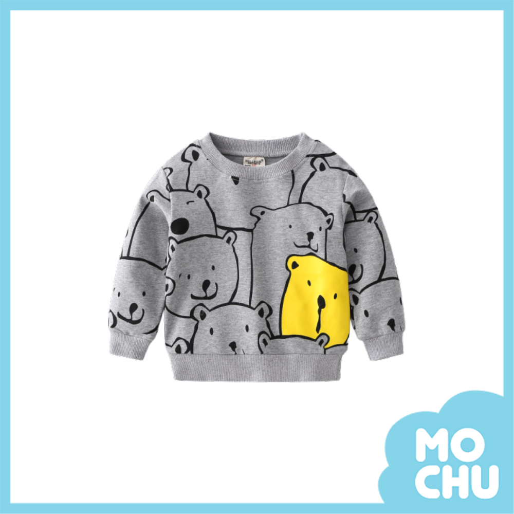 小熊探頭圓領長袖衛衣(兩色)