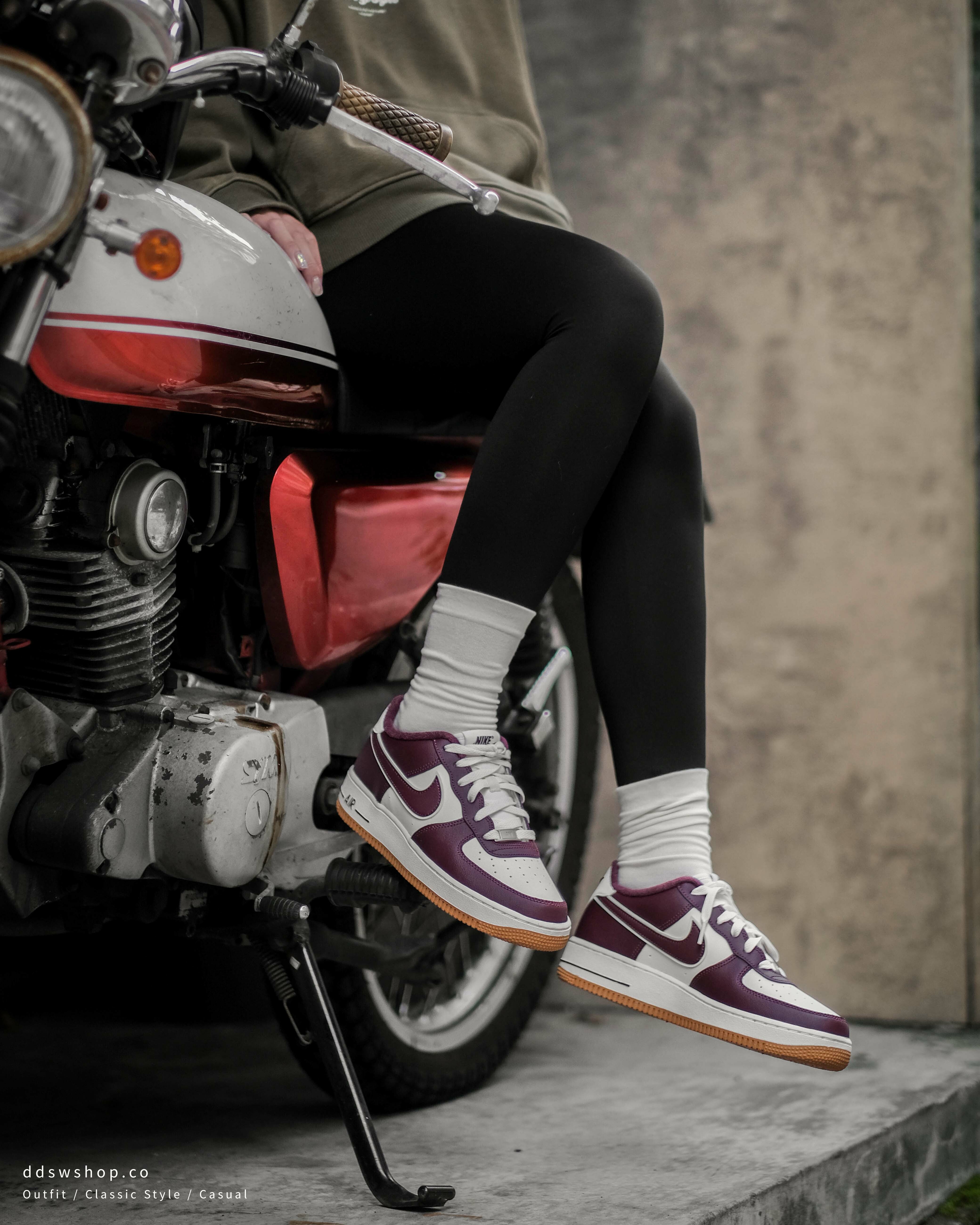 Nike Air Force 1 LV8 (GS) 酒紅 焦糖底 撞色 DQ5972-100