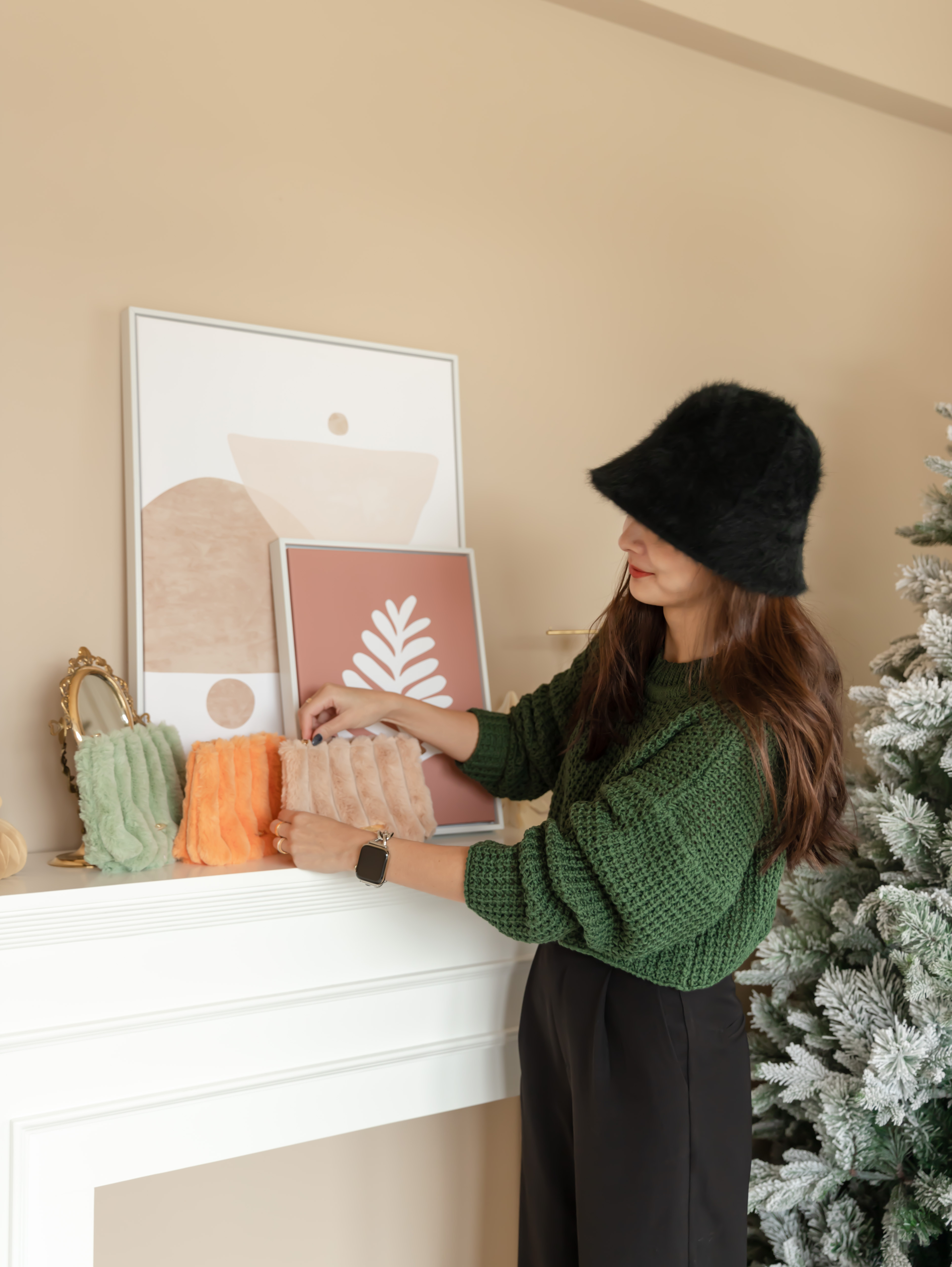 質感毛毛化妝包（3色）