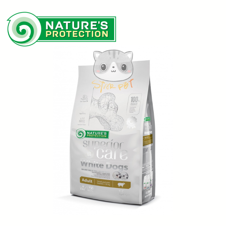 Nature's Protection Dog Dry Feed - White Dog Lamb Adult 1.5kg