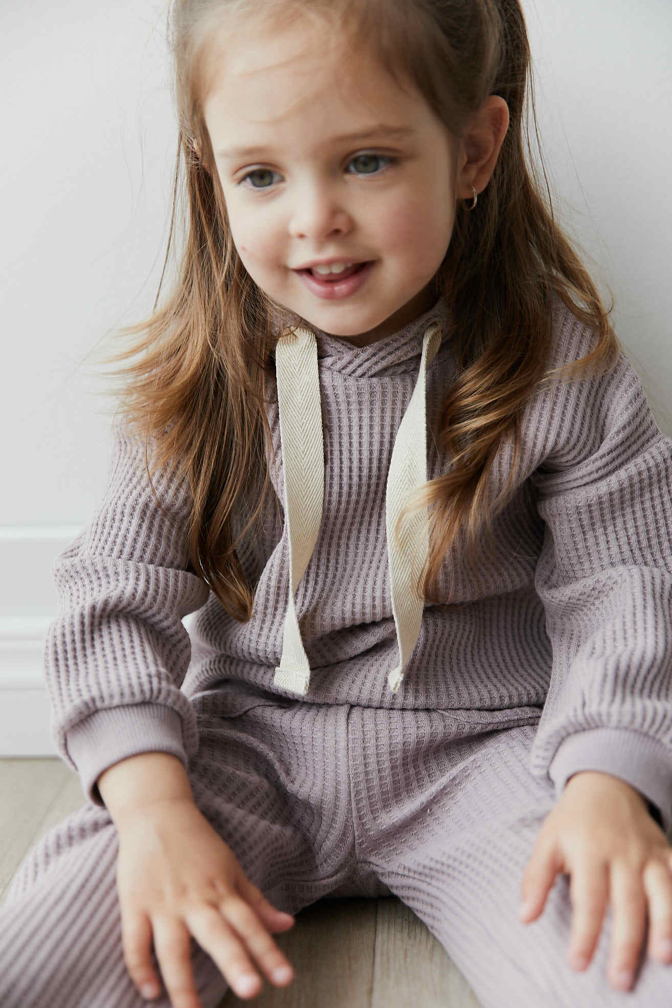 Jamie Kay-有機棉鬆餅格連帽上衣(Mushroom)