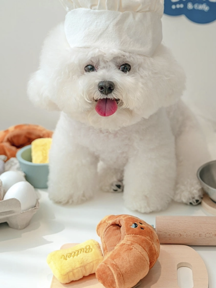 【韓國 BiteMe】BITE ME x L'Escape Hotel 奶油可頌麵包造型｜藏食發聲玩具