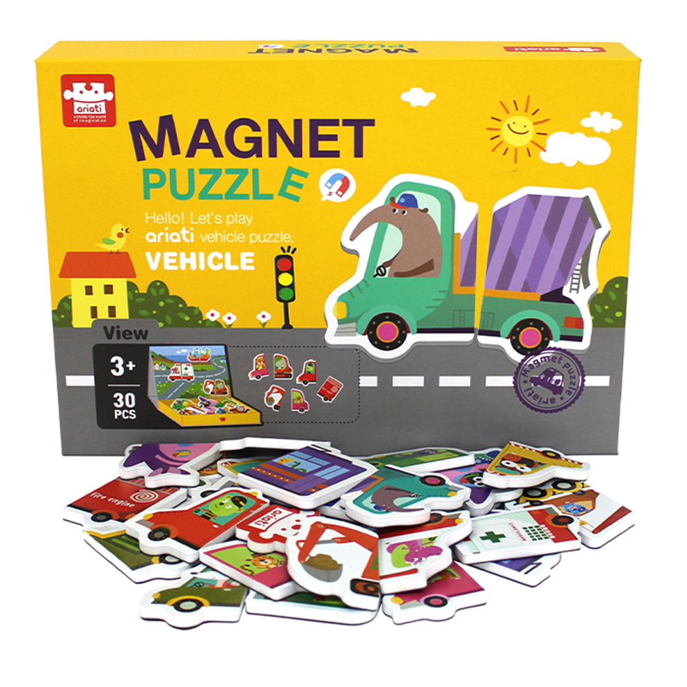 《 韓國 Magpia x Ariati 》 磁性拼圖書-交通