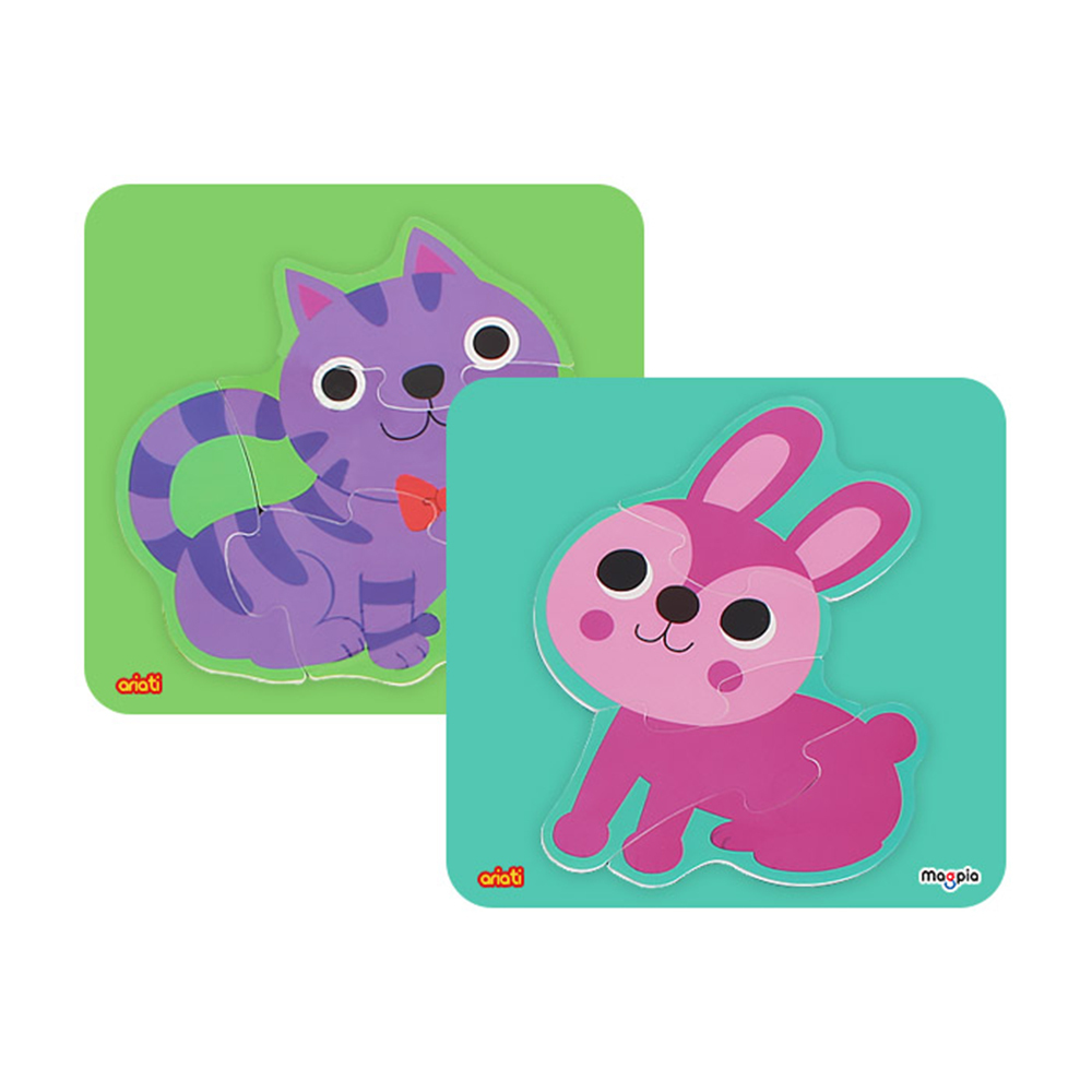 《 韓國 Magpia x Ariati 》 磁性拼圖-貓咪&兔子