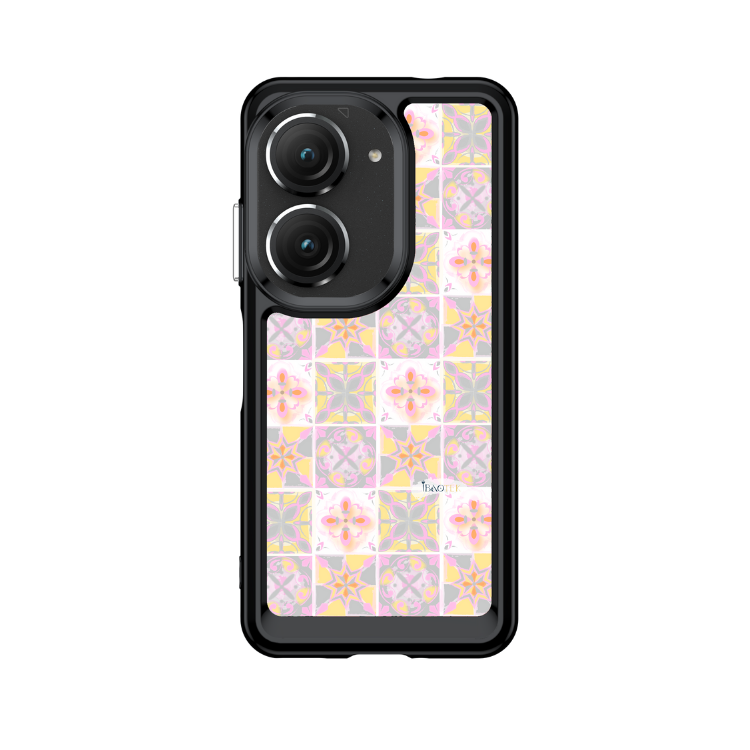 Asus ZenFone 9/10通用防摔殼粉彩花磚