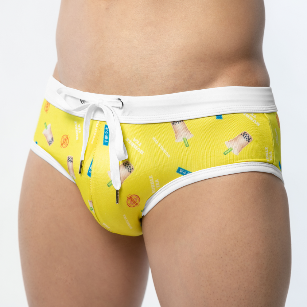 【珍珠奶茶】台灣好味系列三角泳褲  #泡湯 #溫泉 #游泳