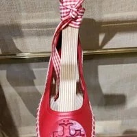 [S] TORY BURCH MINNIE BALLET ESPADRILLE, RED/RED, 82972-600 (STB227)