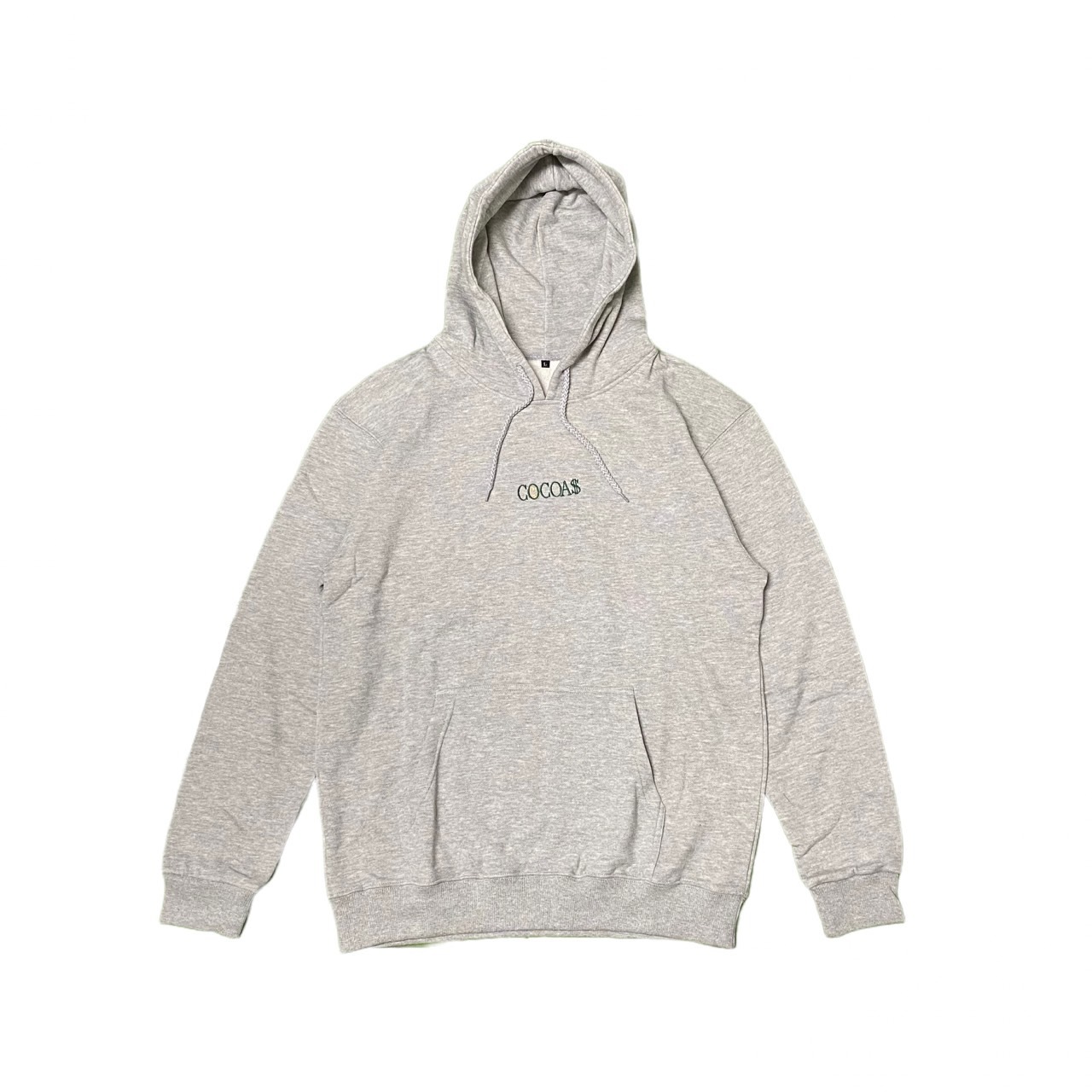 COCOA$ 電繡小LOGO帽T-灰深綠配色