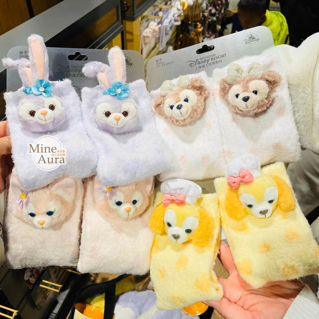 可琦安 餅乾 CookieAnn 絨毛大頭 造型 襪 -上海迪士尼樂園